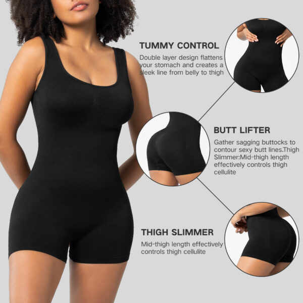 Women's Solid Color Integrated Sports Shapewear - Image 2