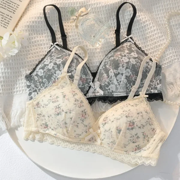 Flower Lace Bra and Panties Set - Image 4