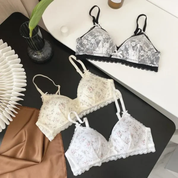 Flower Lace Bra and Panties Set - Image 3