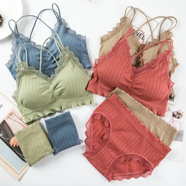 2Pcs Sexy Lace Seamless Set - Image 2