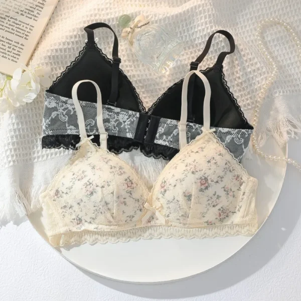 Flower Lace Bra and Panties Set - Image 2