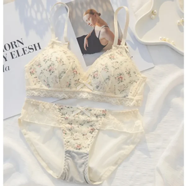 Flower Lace Bra and Panties Set - Image 5
